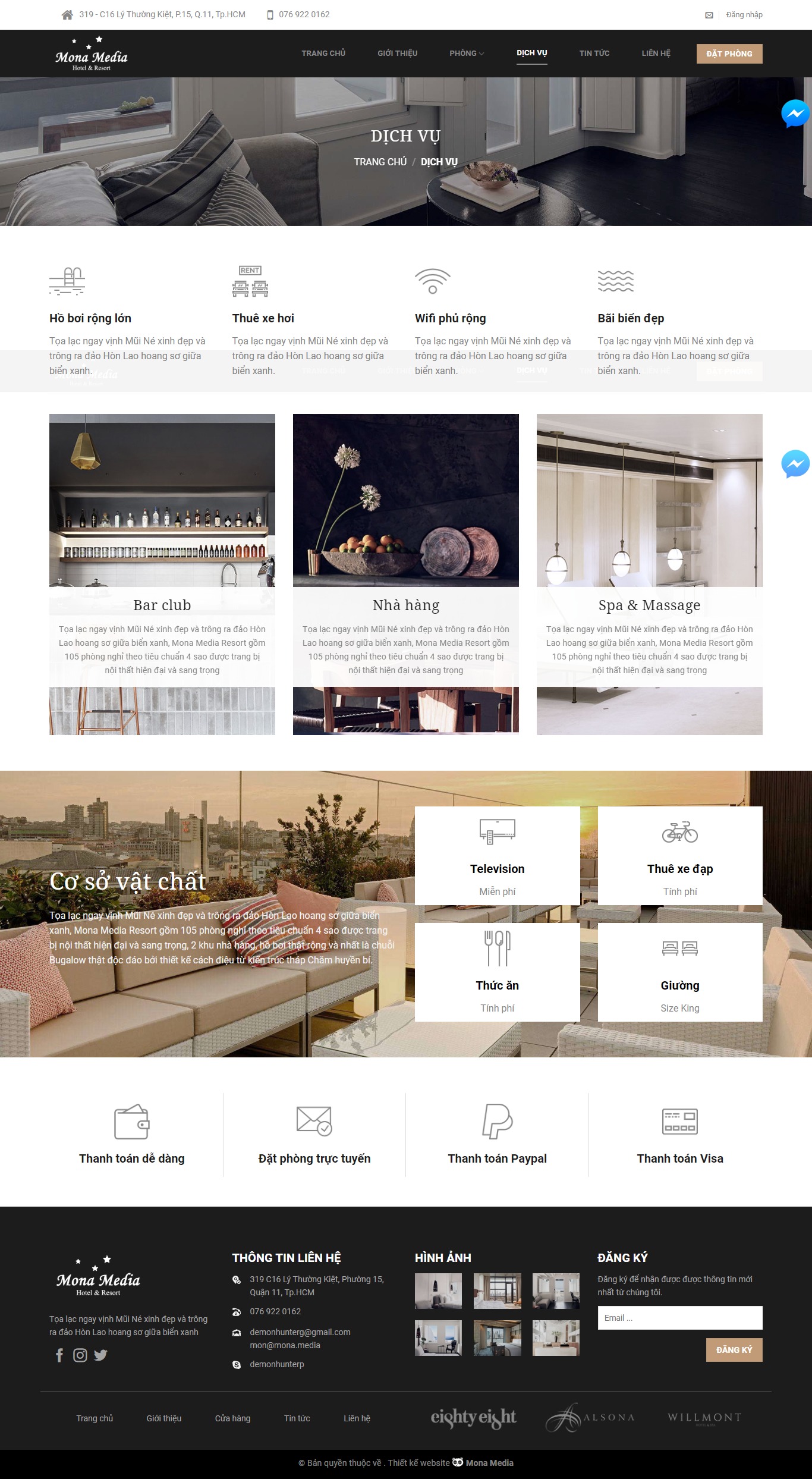 Mẫu website đặt phòng khách sạn ấn tượng