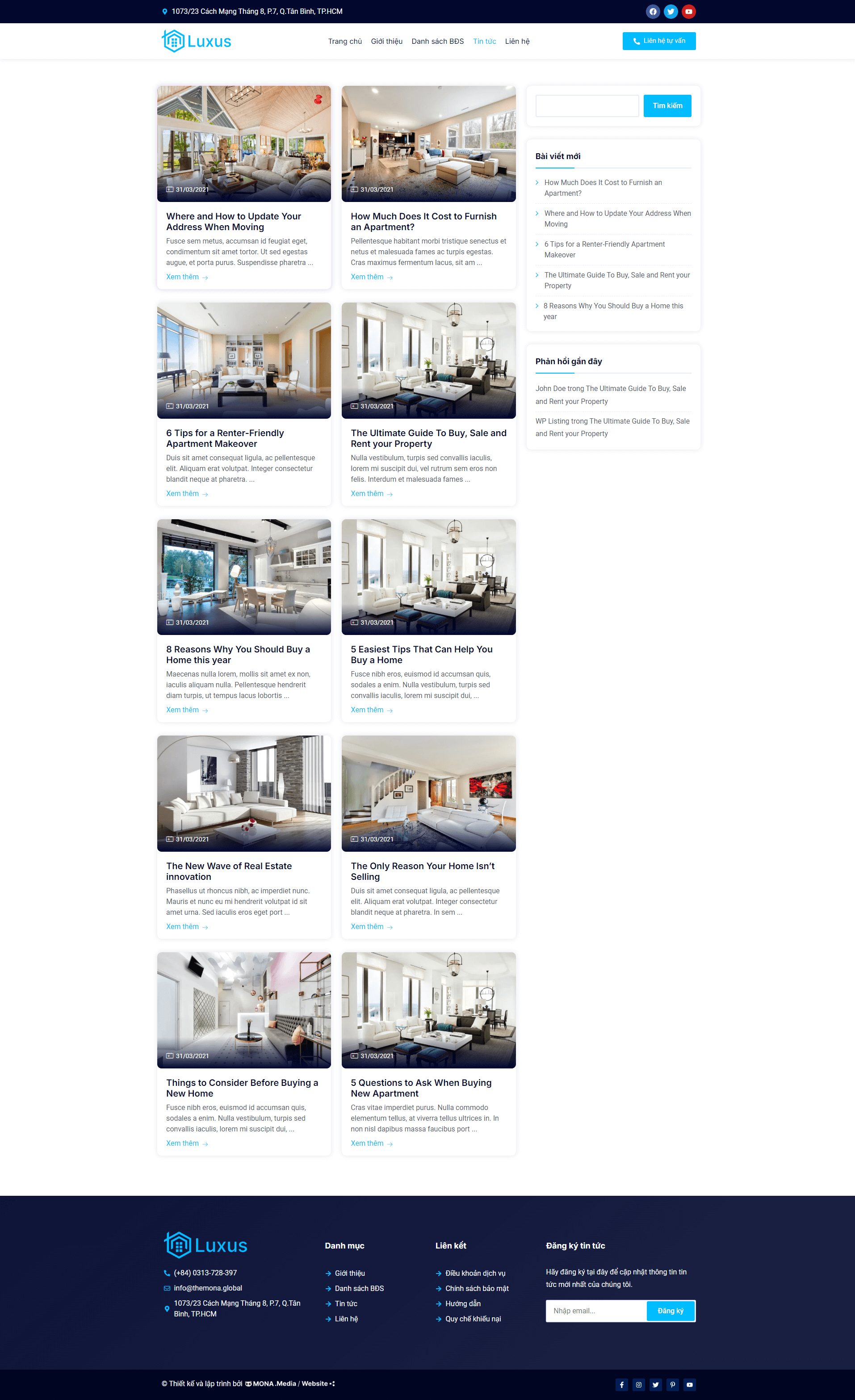Website Giới Thiệu Bất Động Sản Hiện Đại